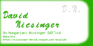 david nicsinger business card